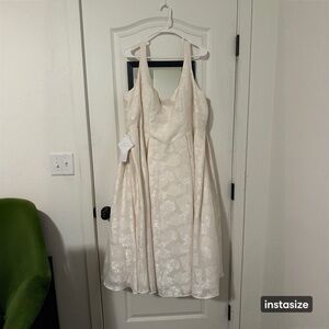 Azazie Cream Midi Dress